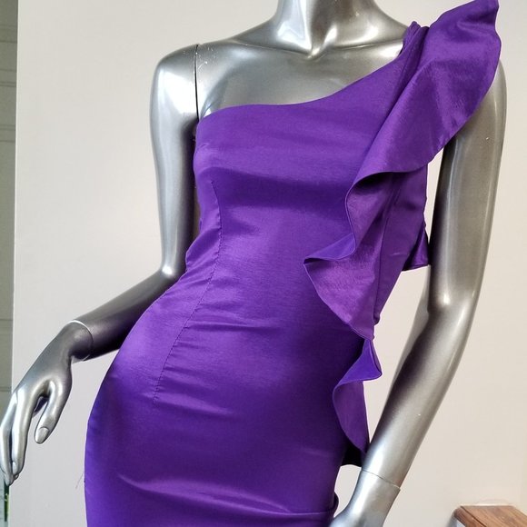Stunning Purple one shoulder dress - Picture 1 of 8